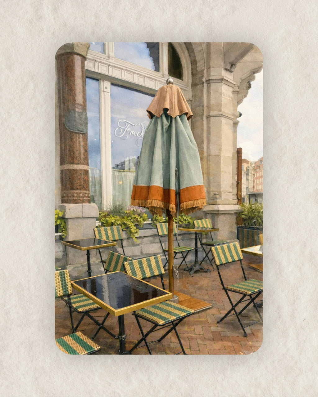 European Café Postcard